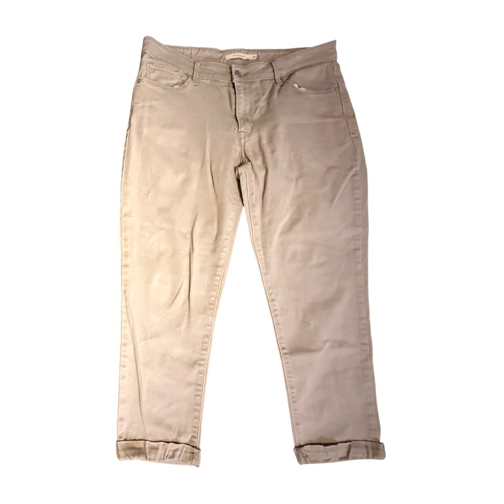 Levi's Mid Rise Skinny Pants Womens 31 Tan Khaki White Tab Stretch Chino Jeans